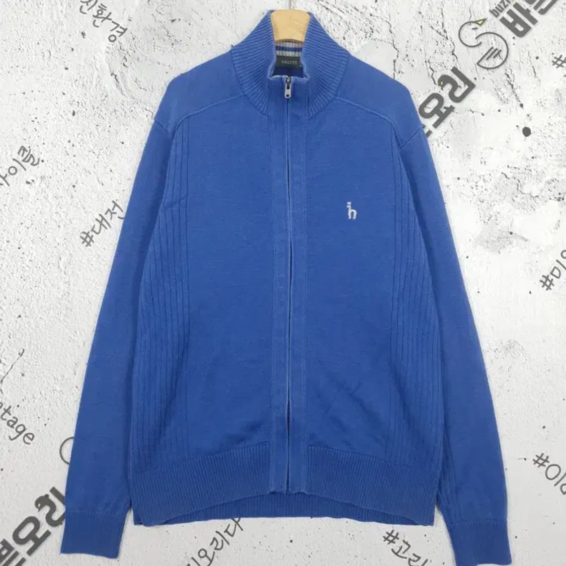 헤지스 HAZZYS 모크넥 니트집업 가디건 블루 95 2400027 상품이미지1
