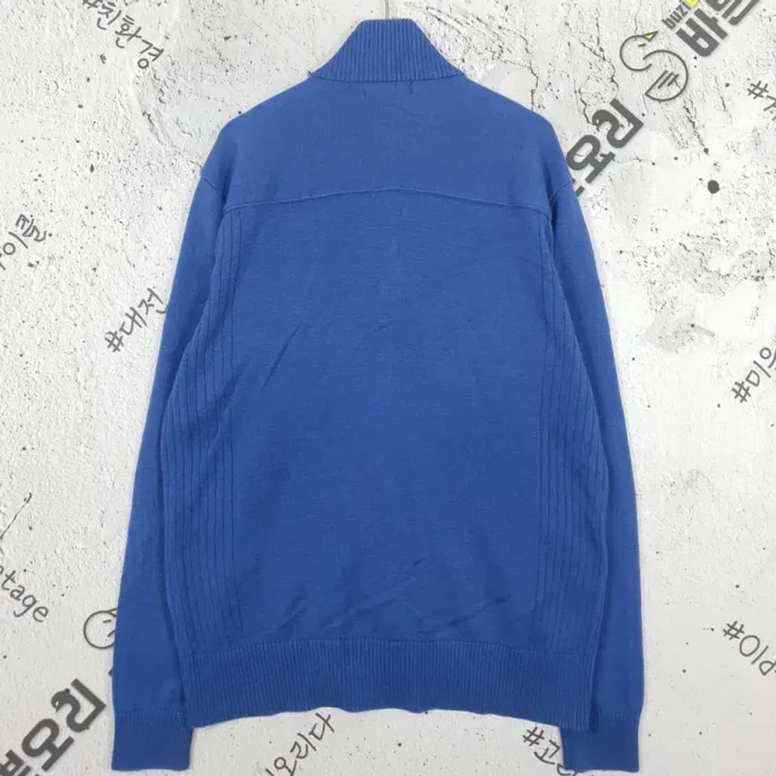 헤지스 HAZZYS 모크넥 니트집업 가디건 블루 95 2400027 상품이미지2