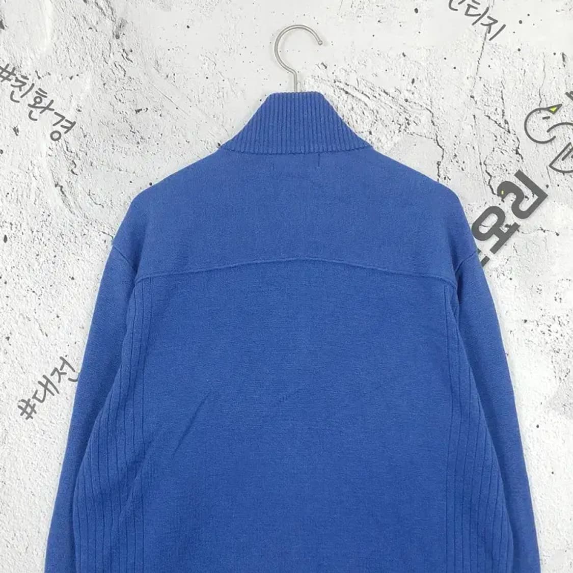 헤지스 HAZZYS 모크넥 니트집업 가디건 블루 95 2400027 상품이미지6