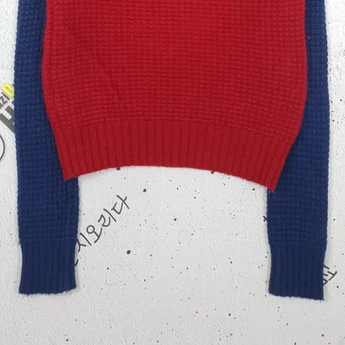 라코스테 LACOSTE 와플 크루넥 니트 레드 블루 3 2400008 상품이미지6