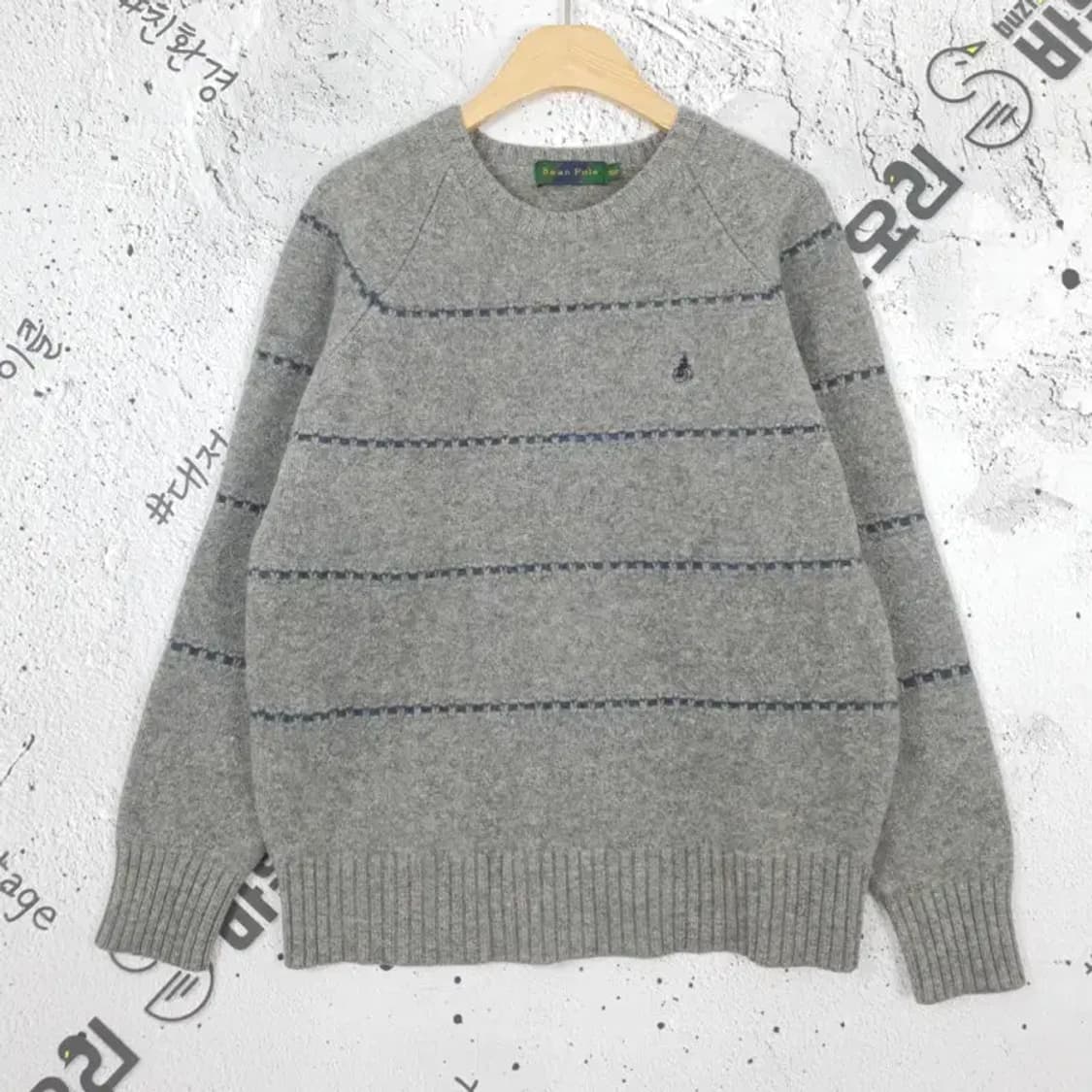 빈폴 BEANPOLE 스트라이프 니트 라이트 그레이 100 2400009 상품이미지1