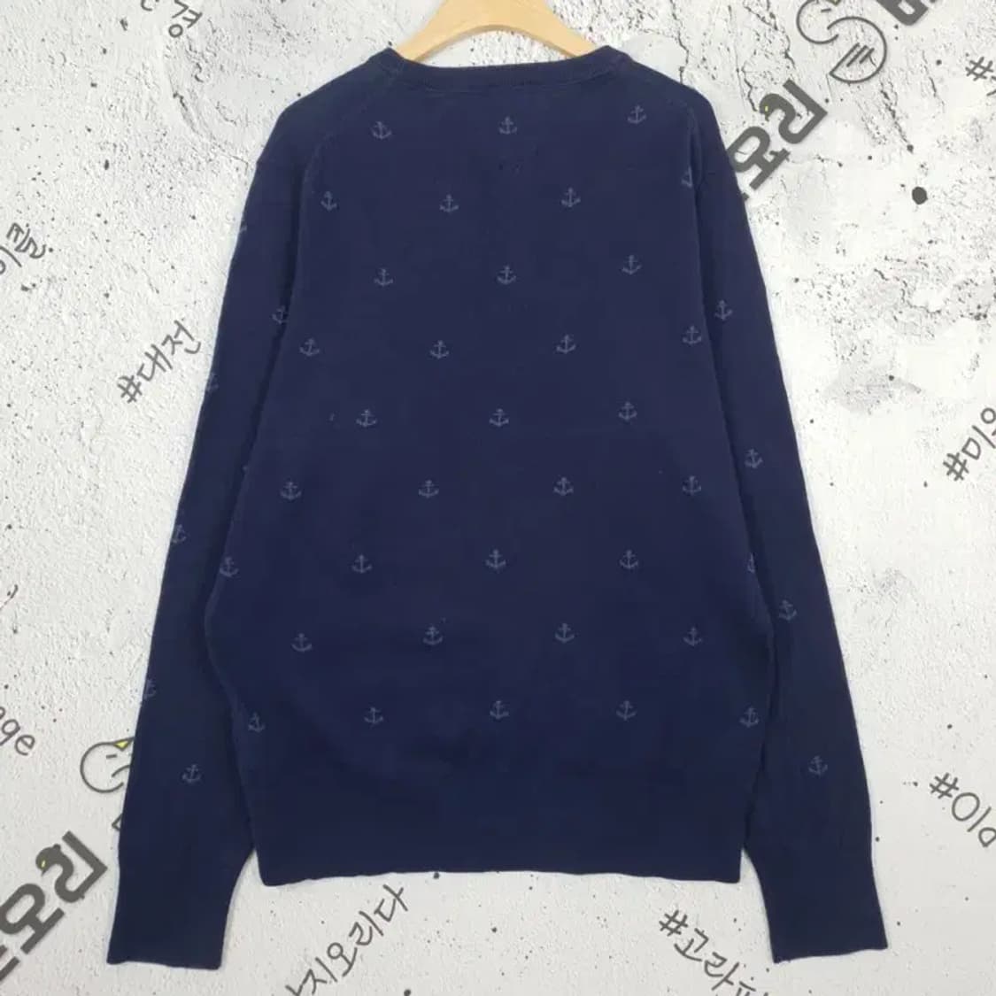 타미힐피거 TOMMY라운드 닻 니트 네이비 M 2400013 상품이미지2