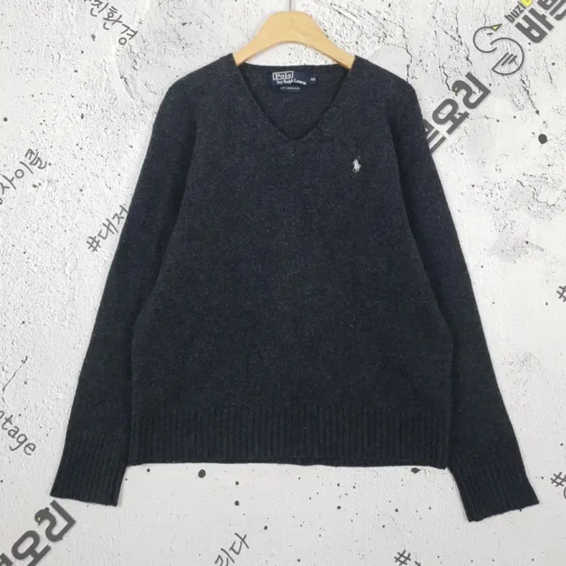 폴로랄프로렌 POLO V넥 숏 니트 차콜 100 2400018 상품이미지1