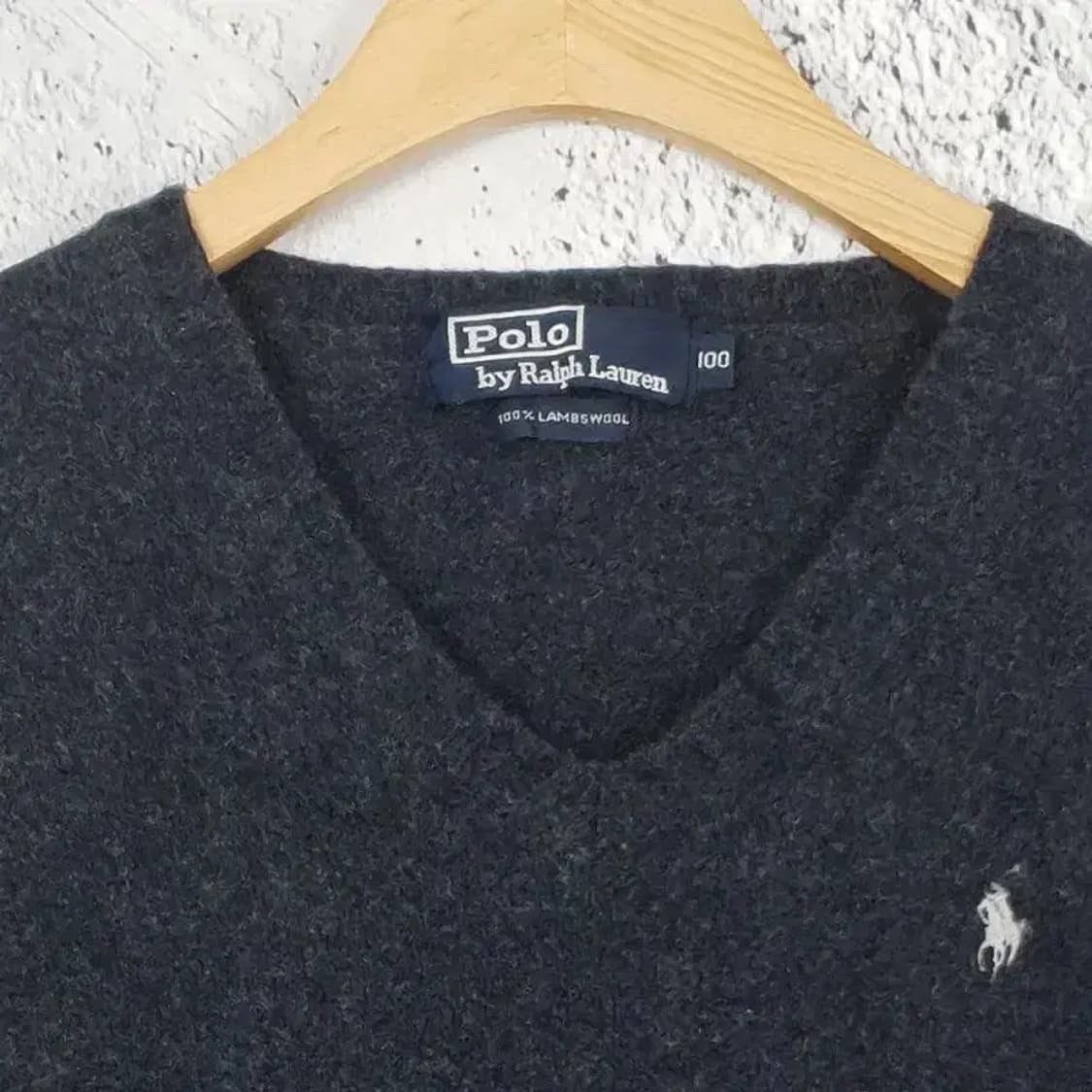 폴로랄프로렌 POLO V넥 숏 니트 차콜 100 2400018 상품이미지4