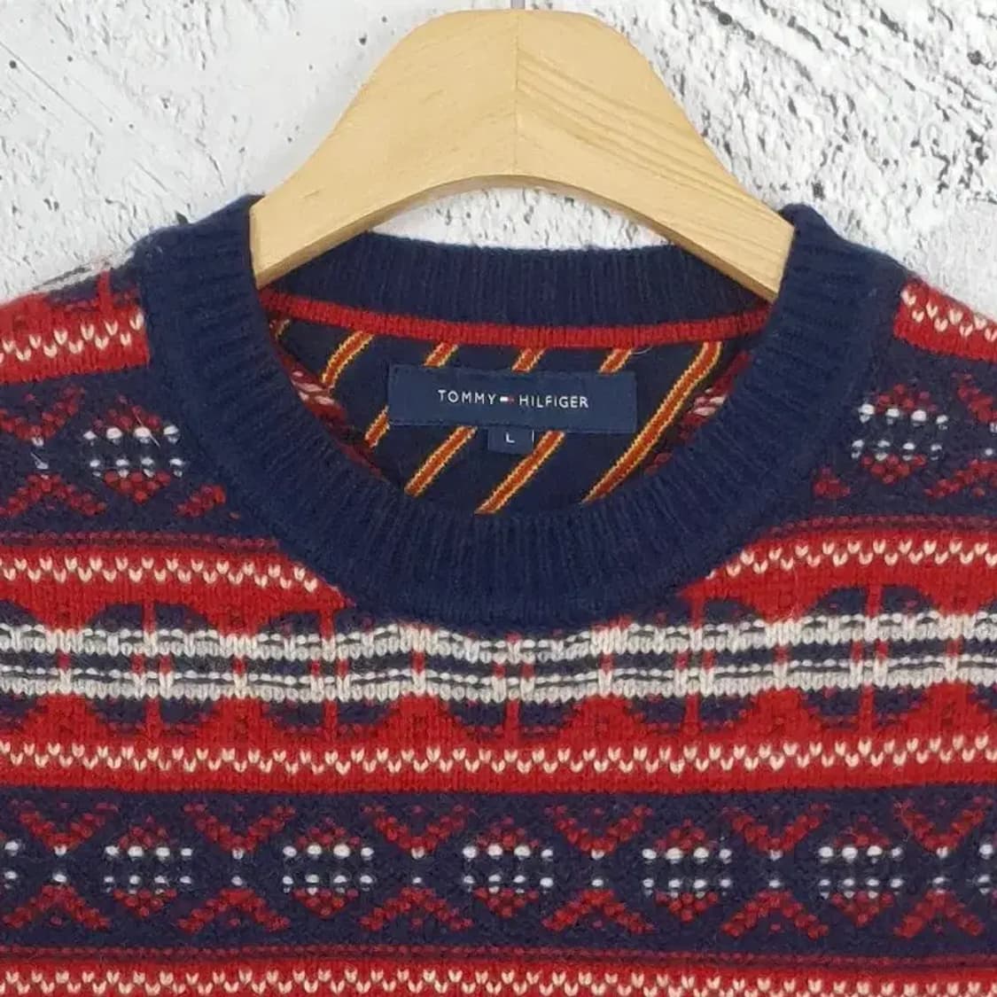 타미힐피거 TOMMY 페어아일 램스울 크루넥 니트 L 2400019 상품이미지5