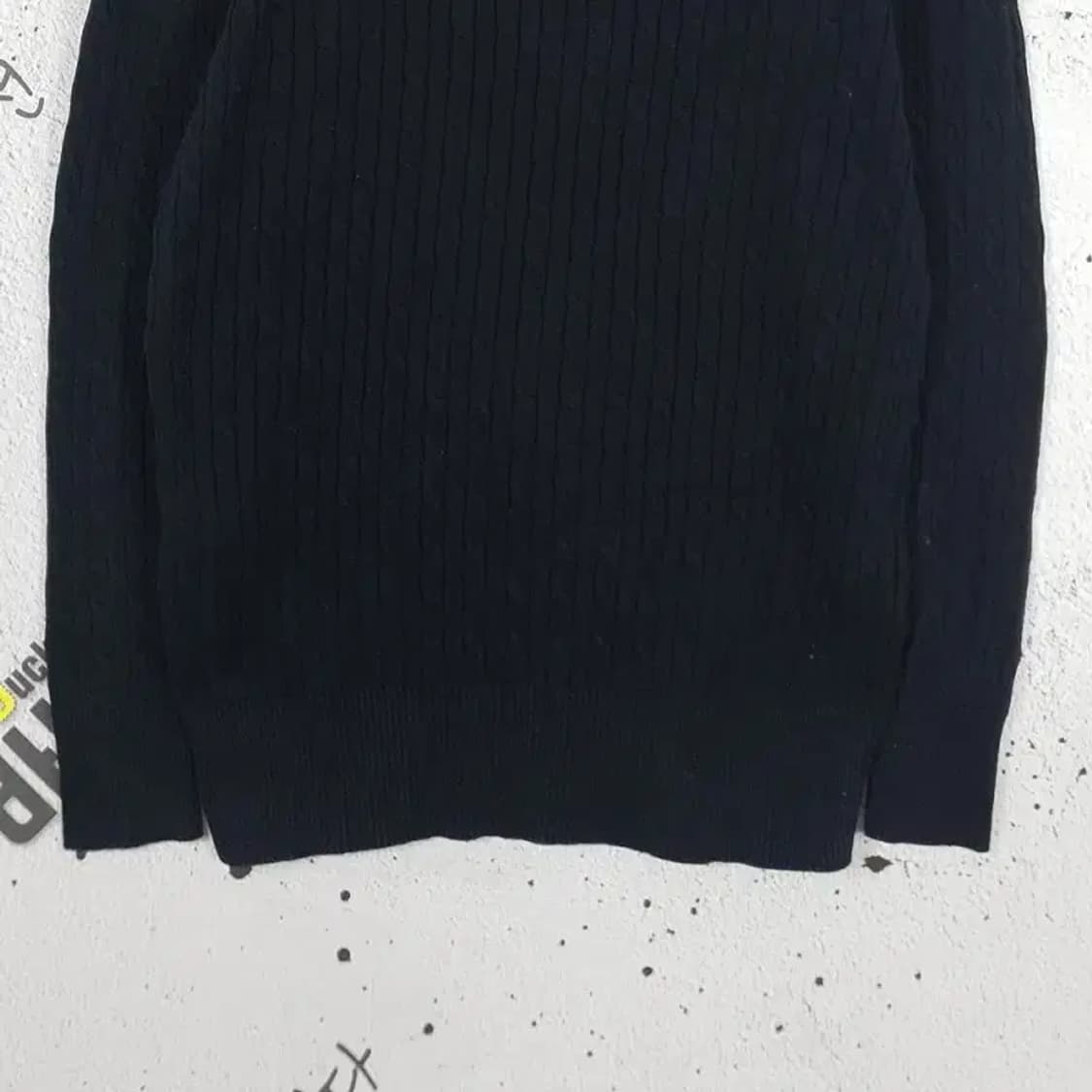 US폴로ESSN POLO 꽈배기 V넥 니트 블랙 S 2400022 상품이미지8