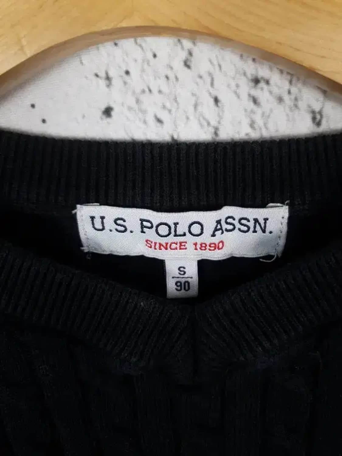 US폴로ESSN POLO 꽈배기 V넥 니트 블랙 S 2400022 상품이미지9