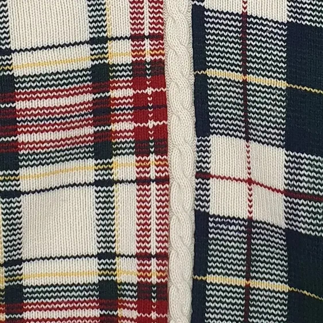 빈폴 Bean Pole 체크 베이지 크루넥 니트 100 2400025 상품이미지3