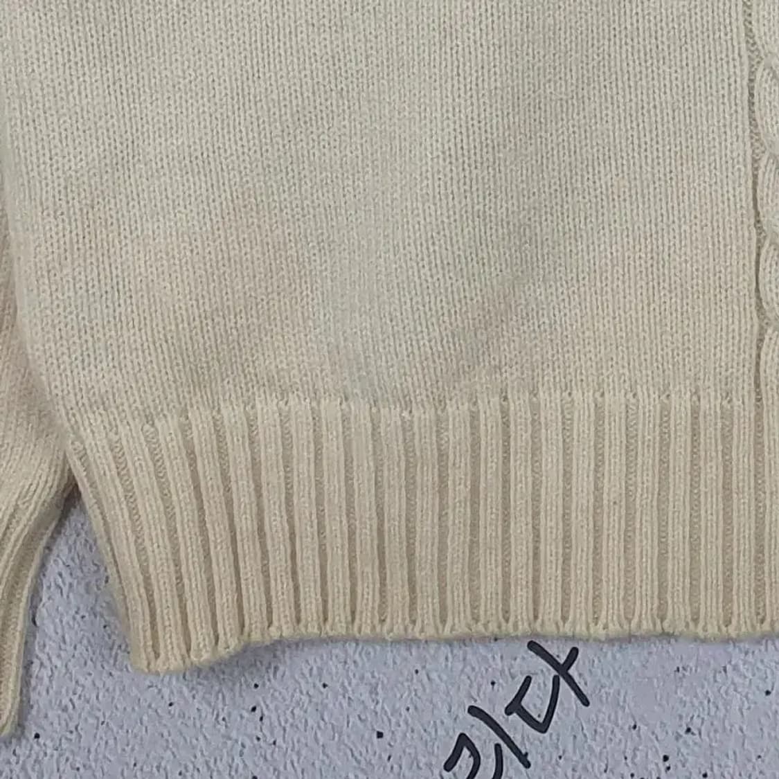 빈폴 Bean Pole 체크 베이지 크루넥 니트 100 2400025 상품이미지7