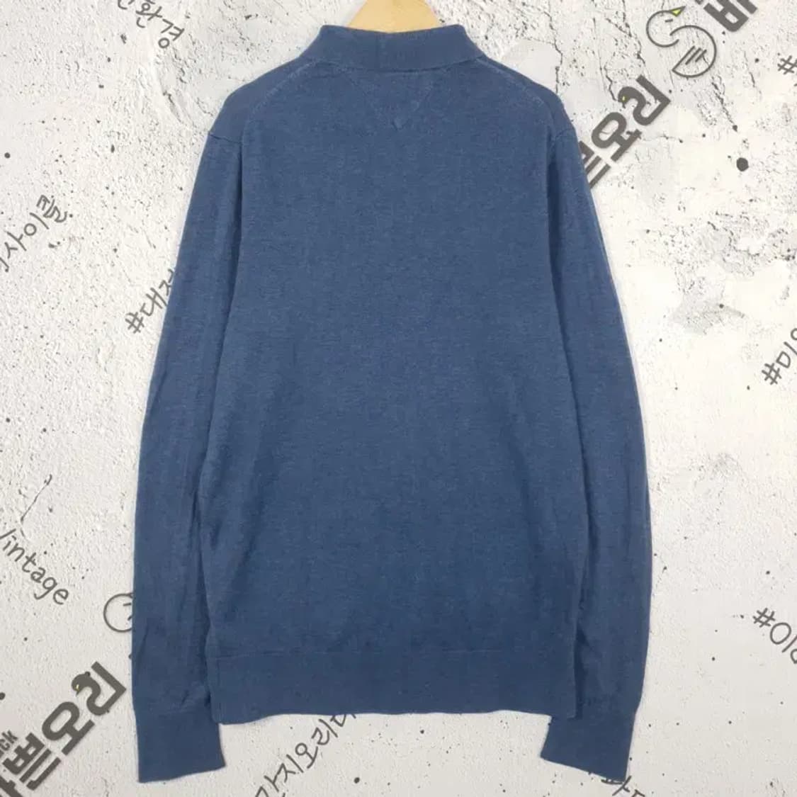 타미힐피거 TOMMY 카라티 니트 네이비 M 2400036 상품이미지2