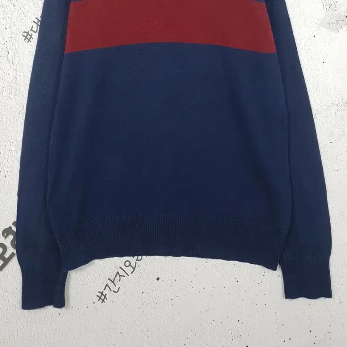 타미힐피거 TOMMY 모크넥  하프집업 니트 네이비 L 2400037 상품이미지4