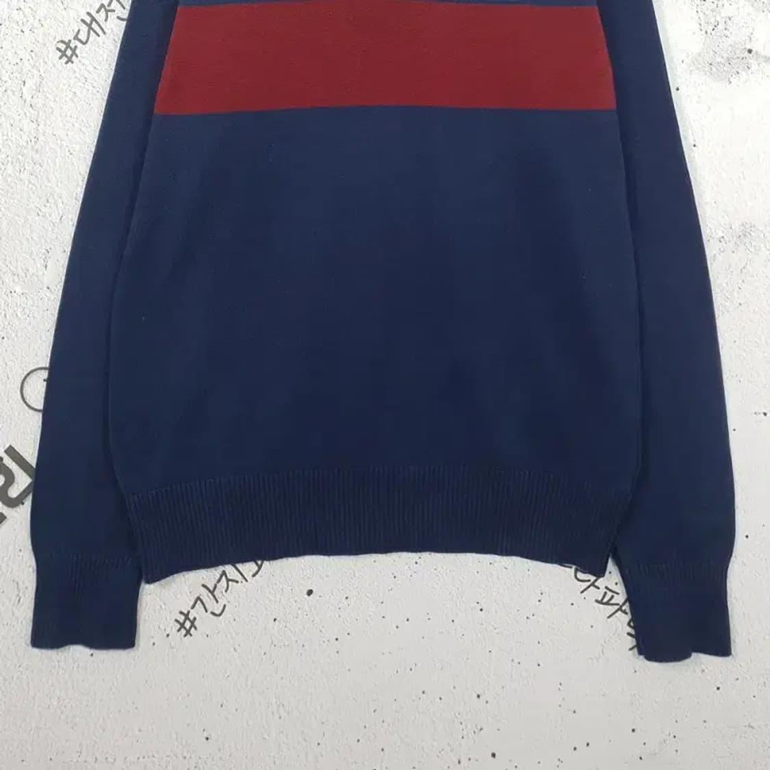 타미힐피거 TOMMY 모크넥  하프집업 니트 네이비 L 2400037 상품이미지7