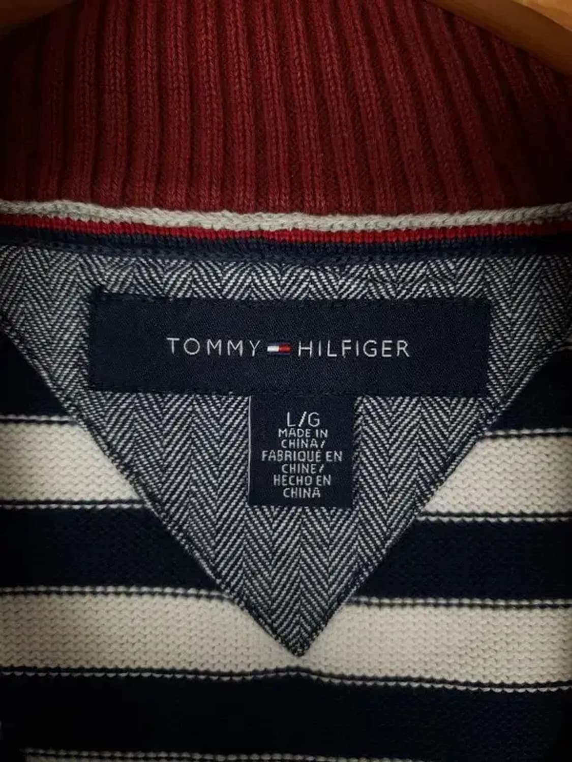 타미힐피거 TOMMY 모크넥  하프집업 니트 네이비 L 2400037 상품이미지9