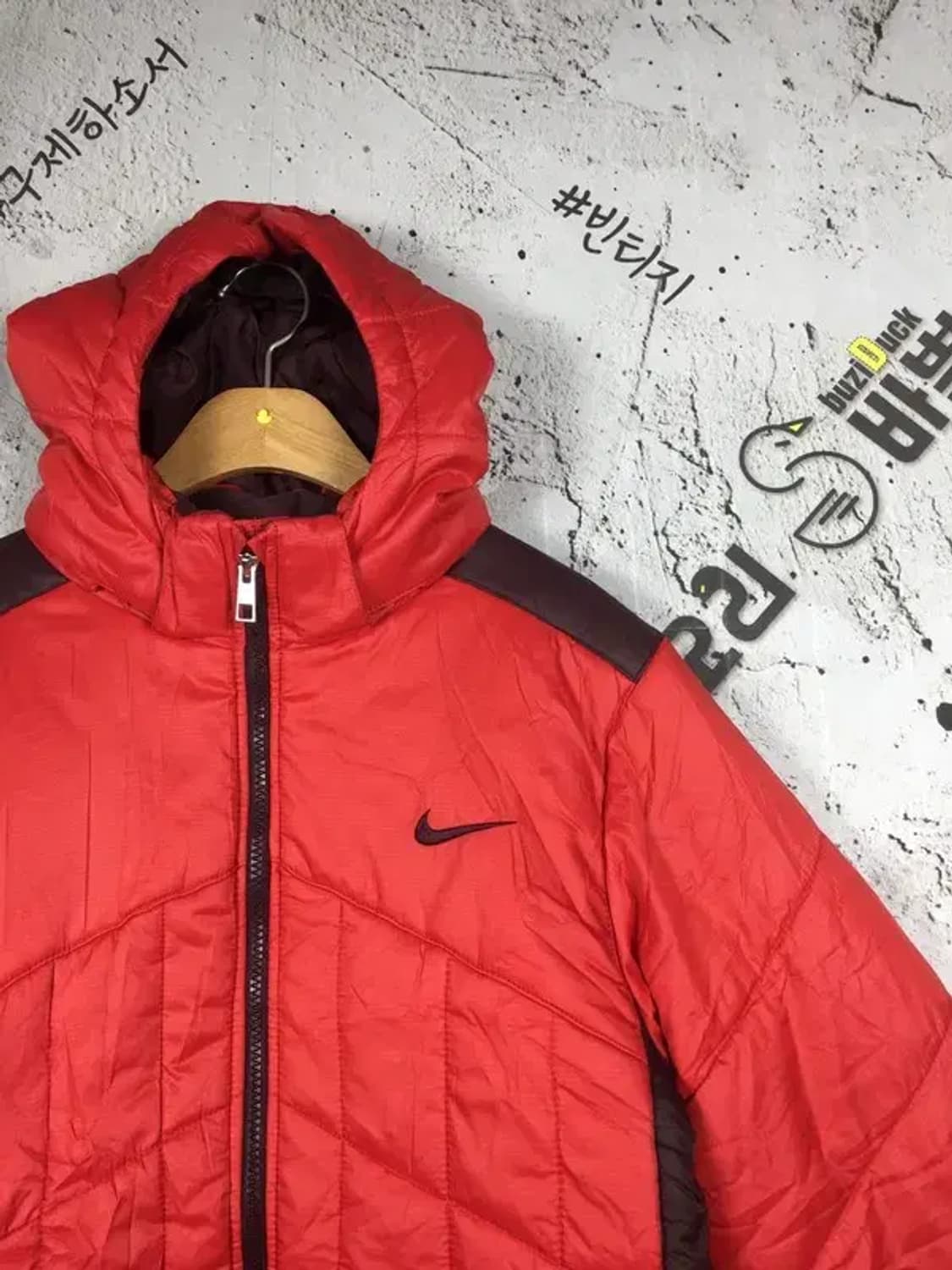 나이키 여성 스우시 폴리 패딩 점퍼 레드 L 3400226 상품이미지4
