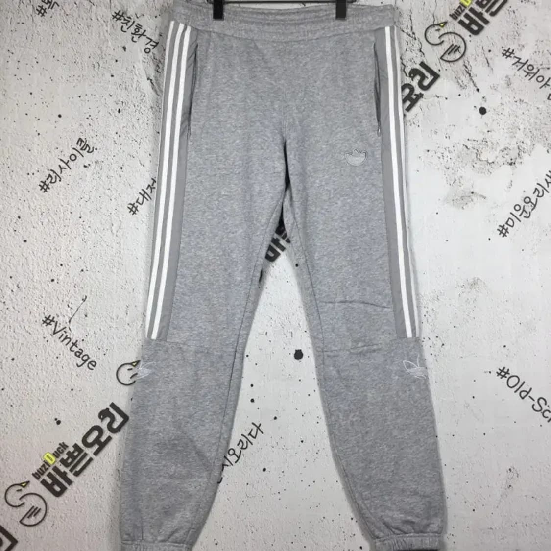 아디다스 아웃라인 스펠 기모 트레이닝 바지 그레이 L 4400099 상품이미지1