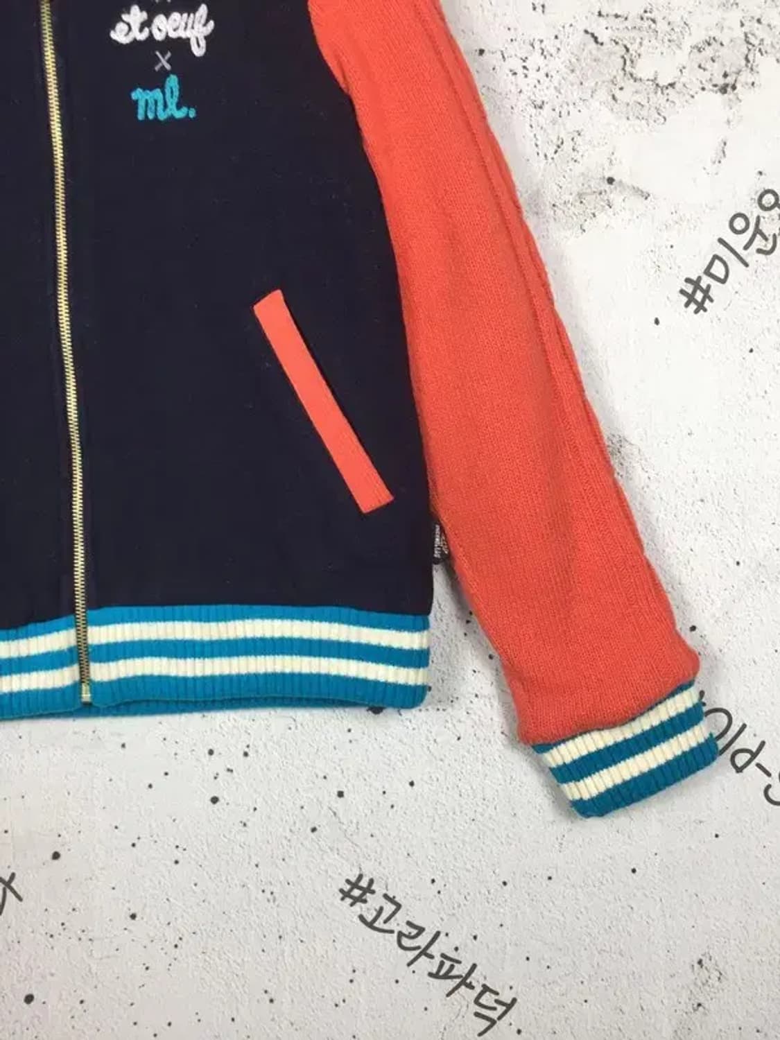 르꼬끄 여성 니트 점퍼 야구잠바 네이비 85(S) 3400236 상품이미지7