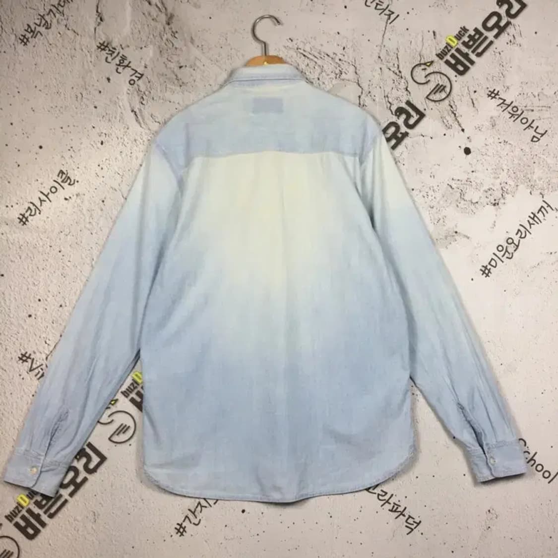 칼하트 워크 데님 셔츠 빈티지 라이트 블루 M 1100400 상품이미지2