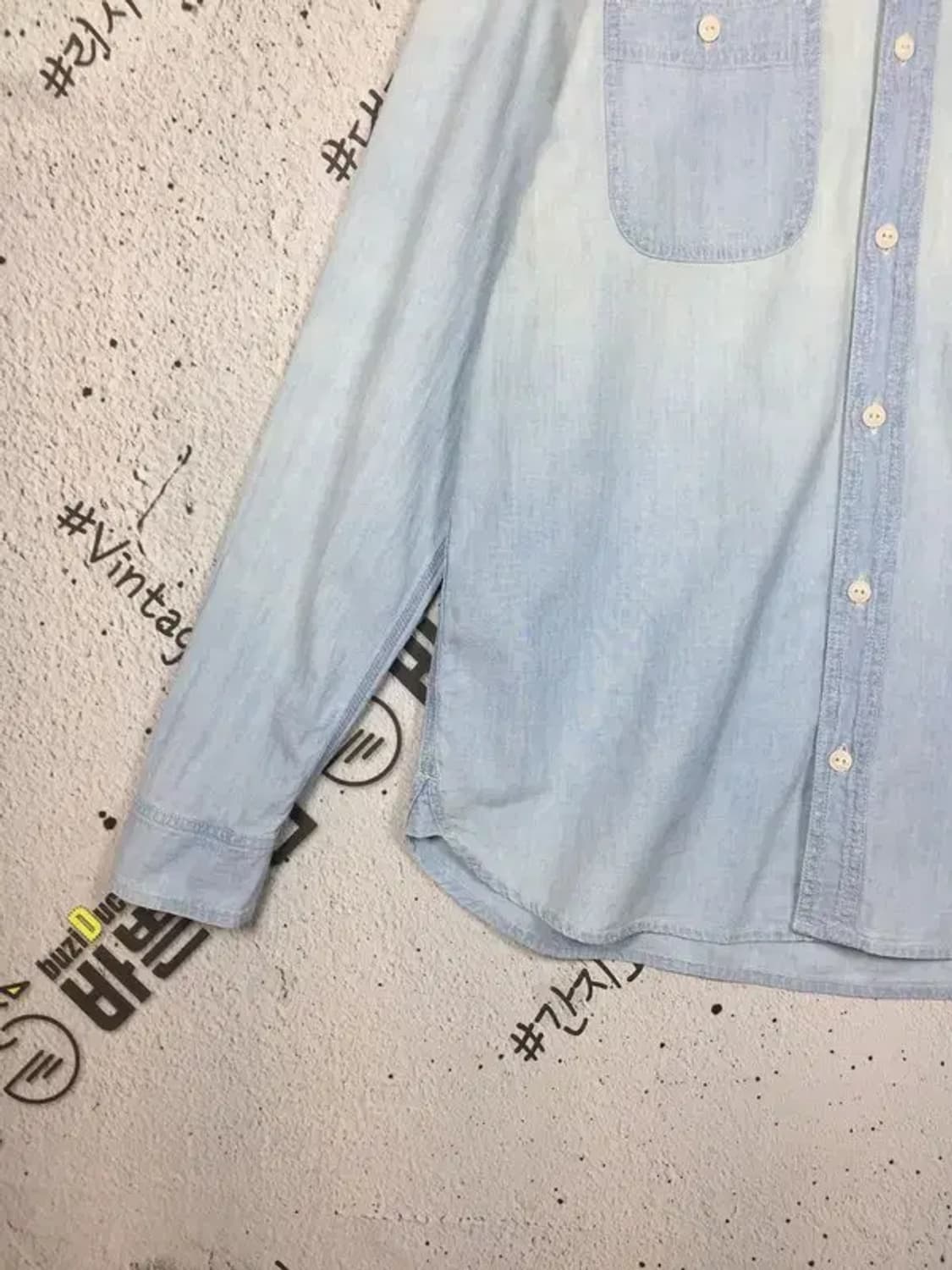 칼하트 워크 데님 셔츠 빈티지 라이트 블루 M 1100400 상품이미지5