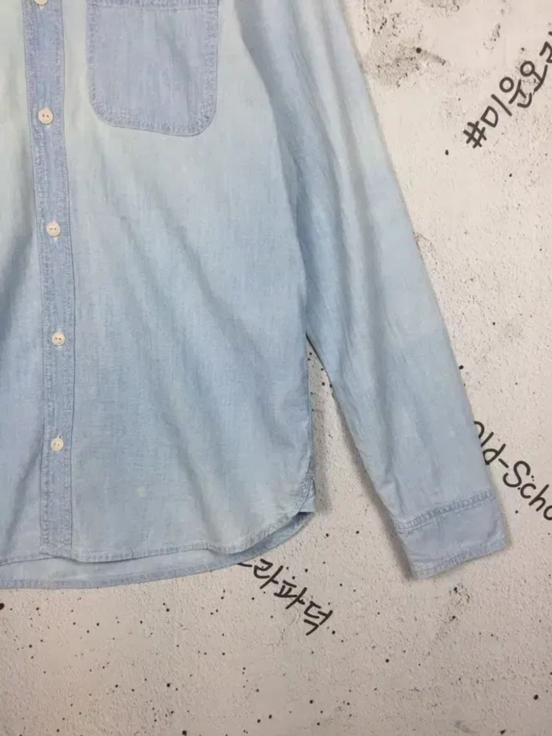 칼하트 워크 데님 셔츠 빈티지 라이트 블루 M 1100400 상품이미지6