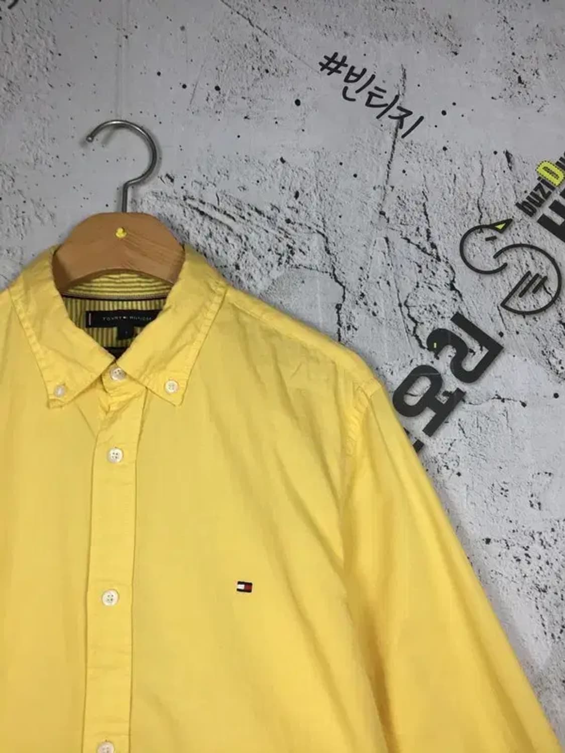 타미힐피거 가먼트다이 슬림핏 셔츠 옐로우 S 1100402 상품이미지4
