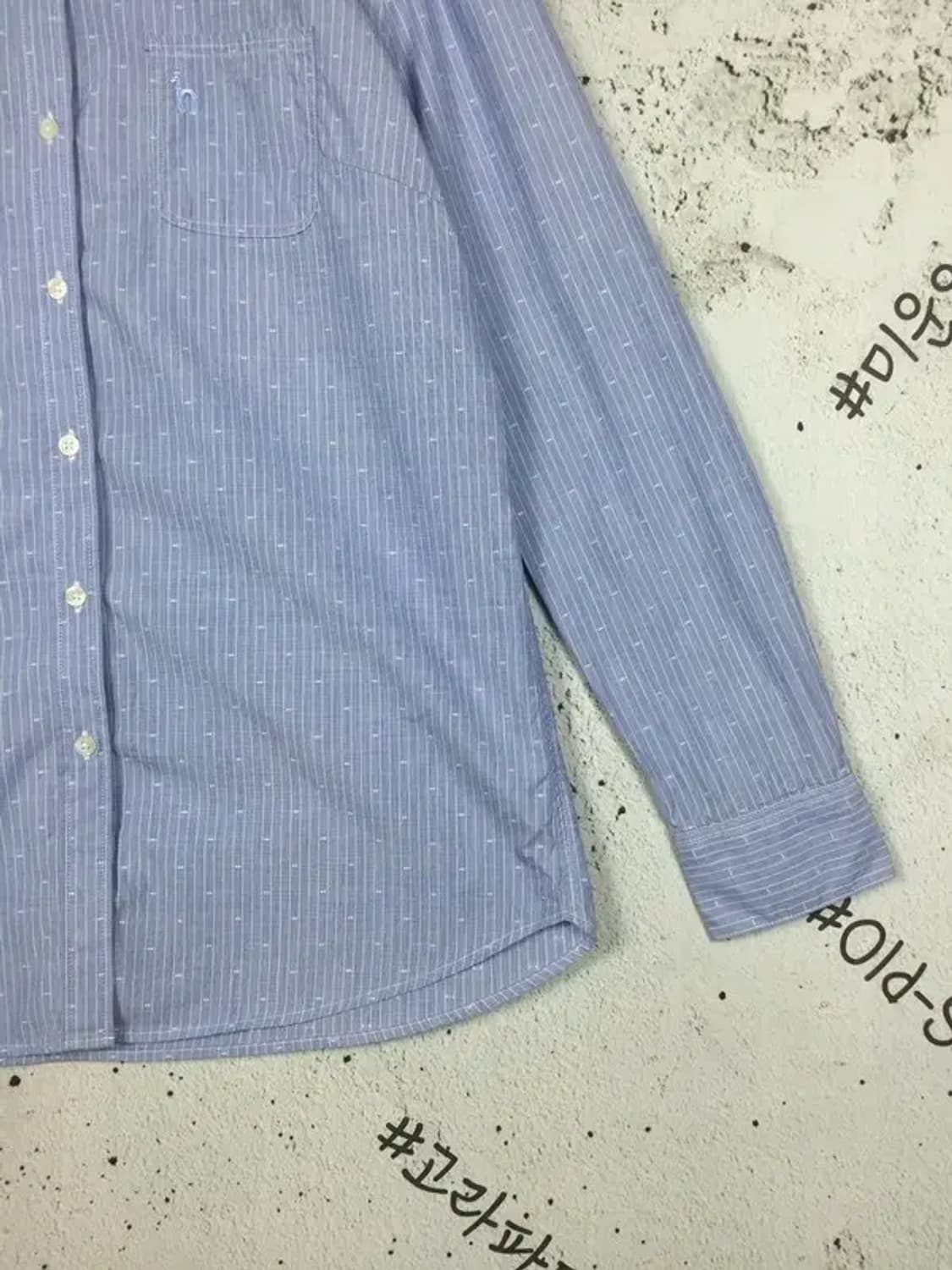 헤지스 블루화이트 스트라이프 MR 셔츠 라이트블루 90 1100403 상품이미지6