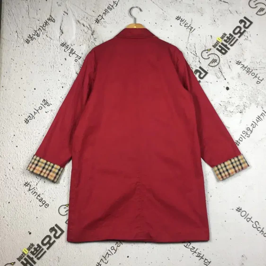 닥스런던 여성 체크 안감 트렌치 코트 레드 L 3200106 상품이미지2