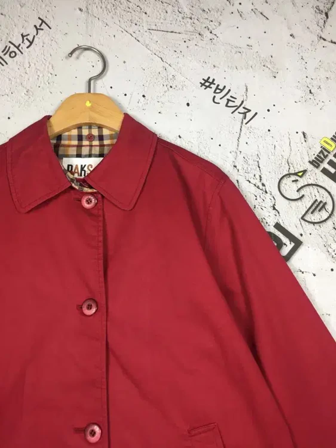 닥스런던 여성 체크 안감 트렌치 코트 레드 L 3200106 상품이미지5