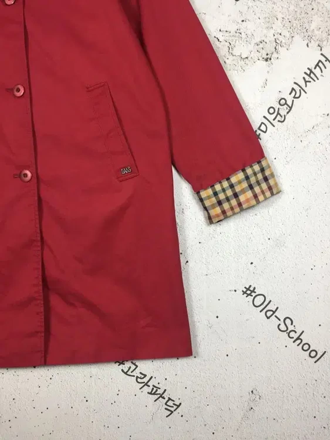 닥스런던 여성 체크 안감 트렌치 코트 레드 L 3200106 상품이미지7