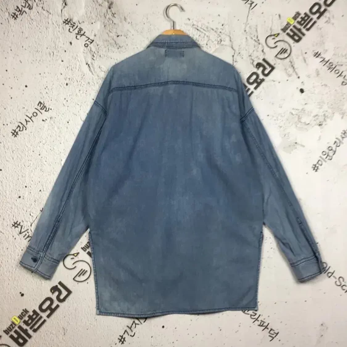 톰보이 여성 빈티지 캐주얼 투포켓 데님 청 셔츠 80 1100408 상품이미지2