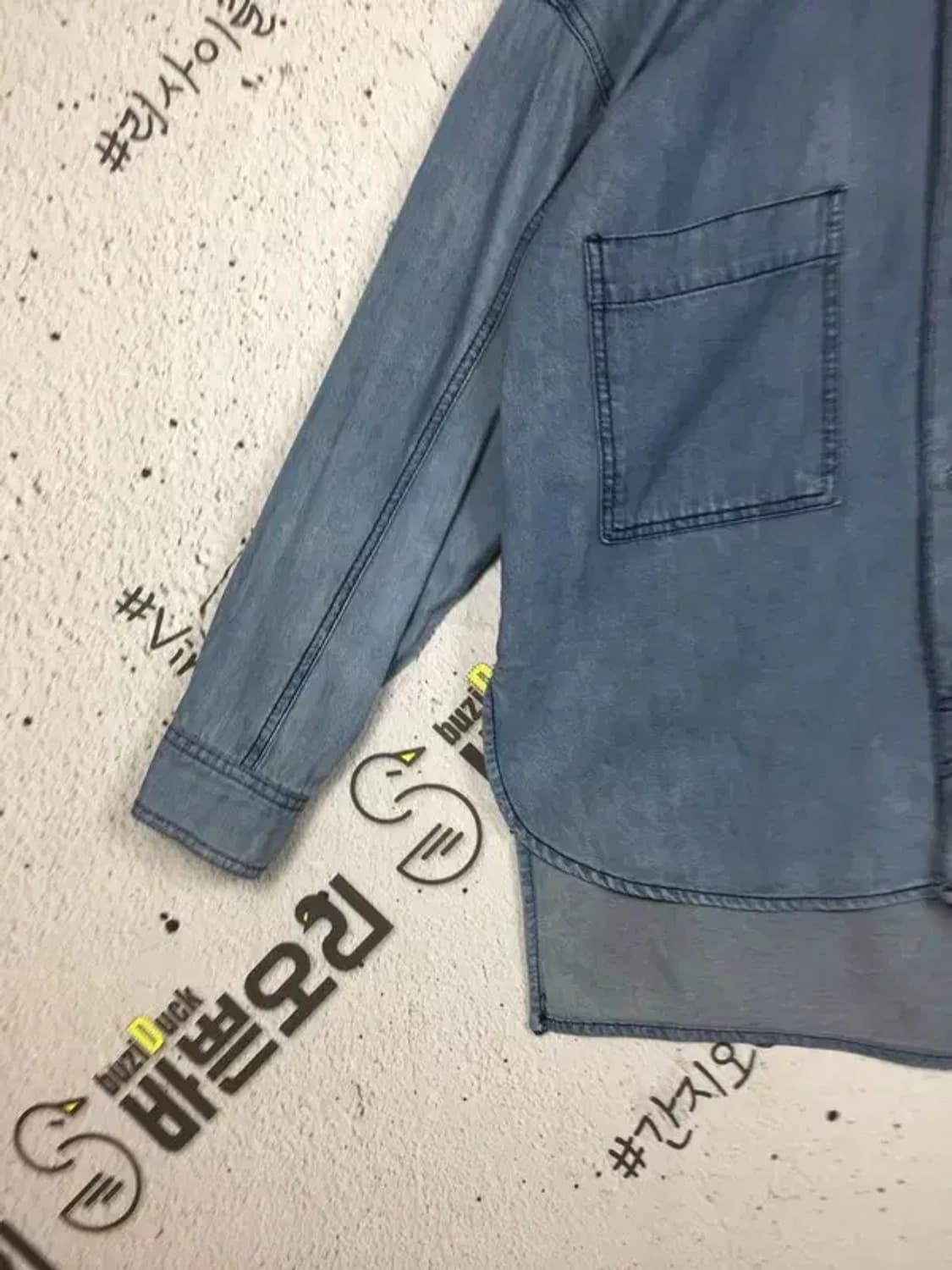 톰보이 여성 빈티지 캐주얼 투포켓 데님 청 셔츠 80 1100408 상품이미지5