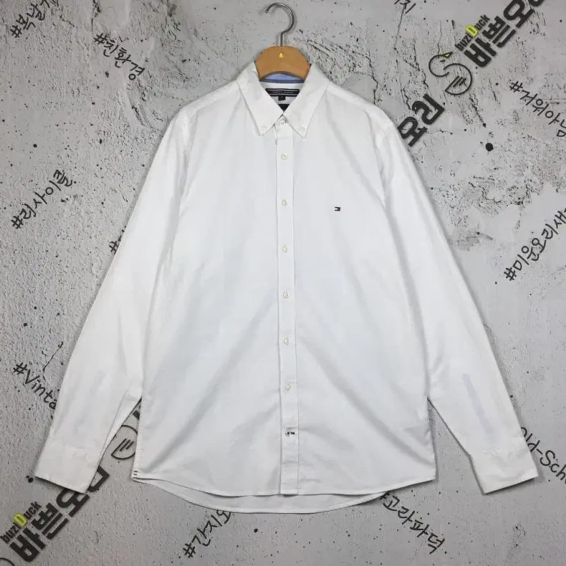 타미힐피거 슬림핏 스트레치 셔츠 화이트 M 1100405 상품이미지1