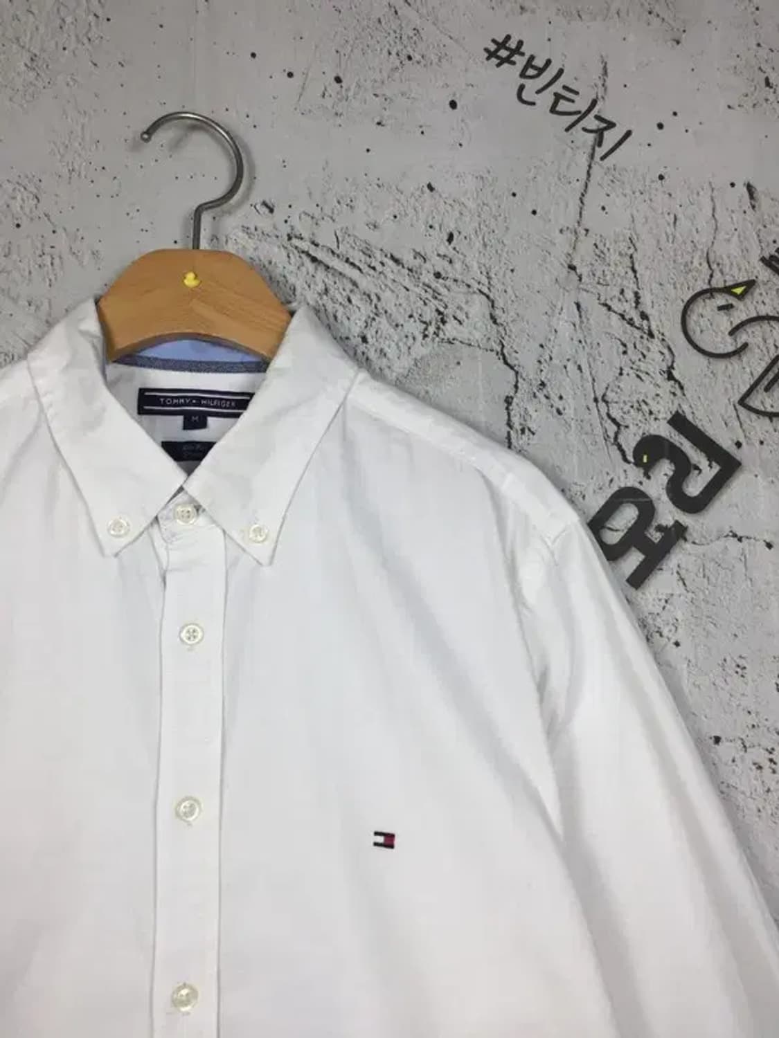 타미힐피거 슬림핏 스트레치 셔츠 화이트 M 1100405 상품이미지4