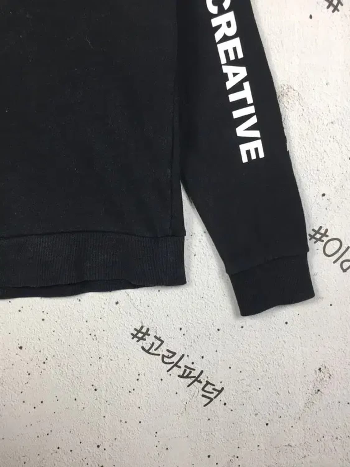 에비수 프린트 소매 맨투맨 블랙 95(M) 2200239 상품이미지5