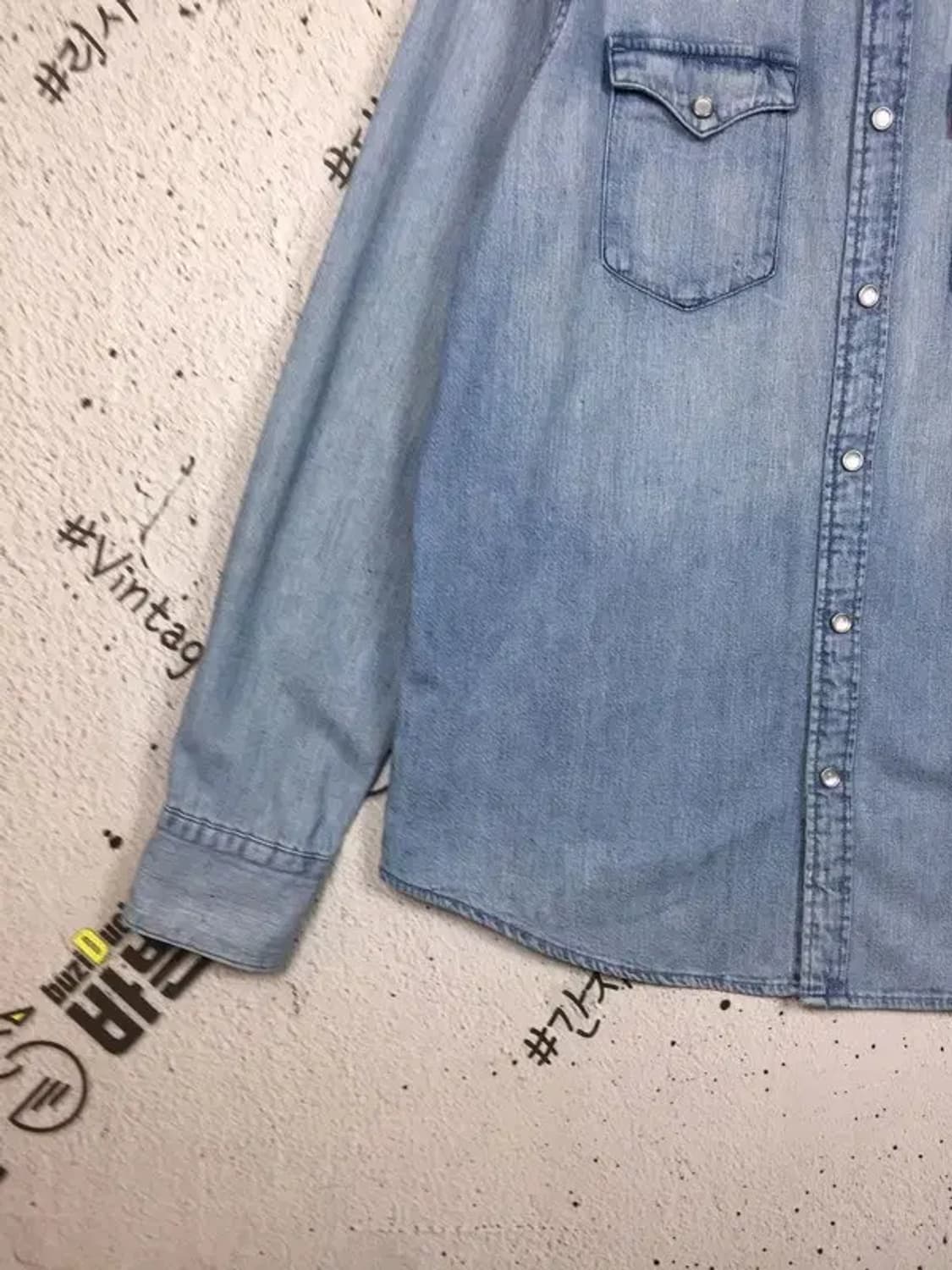 리바이스 스탠다드 웨스턴 데님 셔츠 라이트 블루 L 1100407 상품이미지5