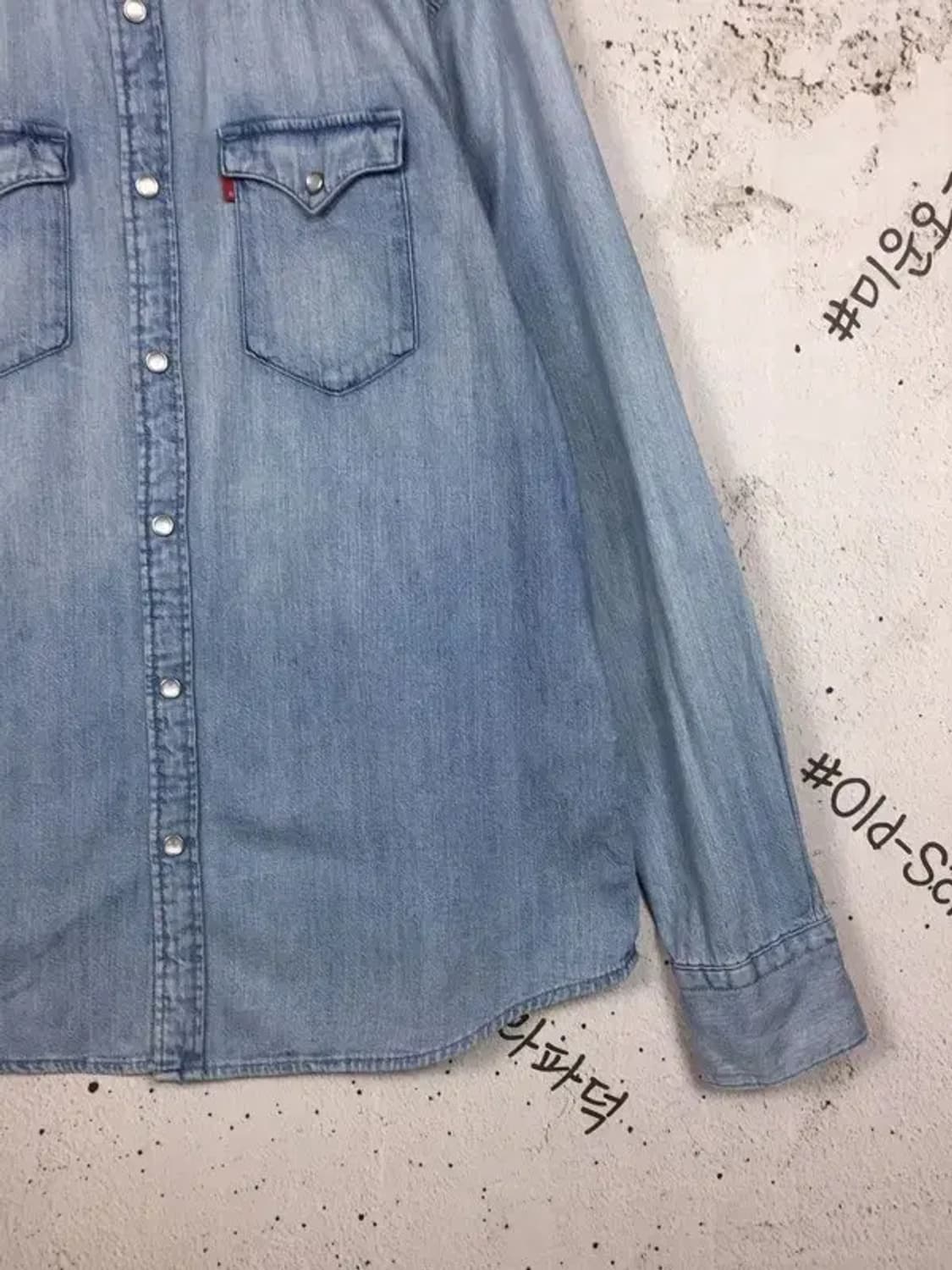 리바이스 스탠다드 웨스턴 데님 셔츠 라이트 블루 L 1100407 상품이미지6