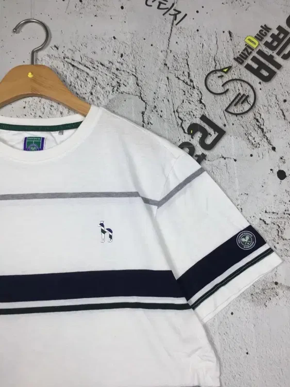 헤지스 윔블던 테니스 라운드 반팔 티 화이트 100 1000531 상품이미지4