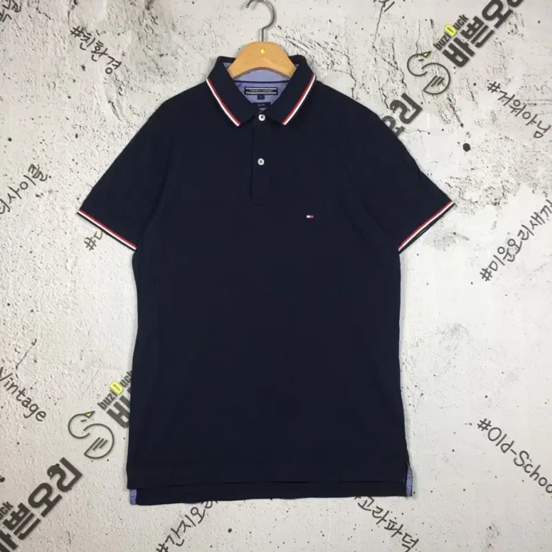 타미힐피거 슬림핏 반팔 PK 카라티 네이비 L 1000533 상품이미지1