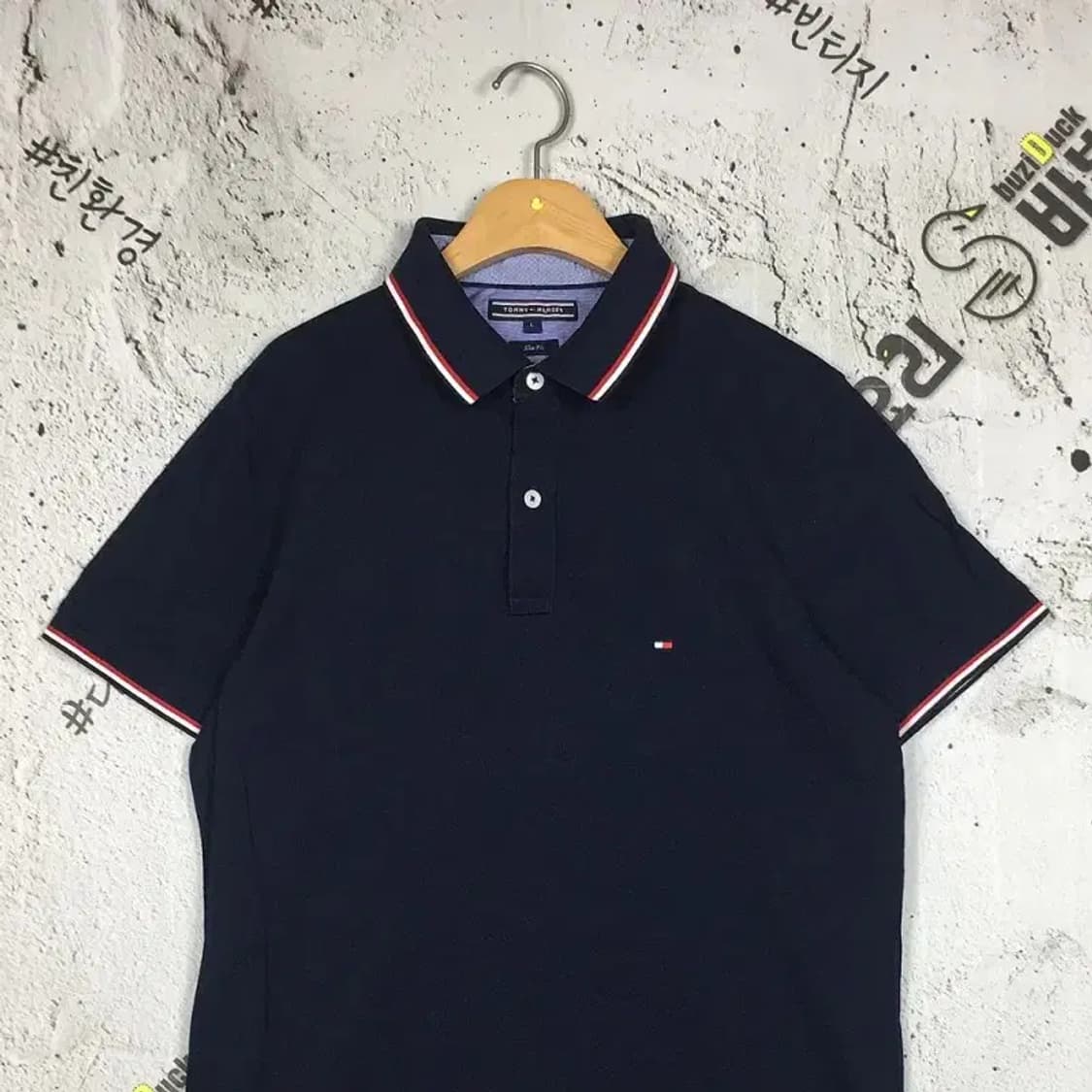 타미힐피거 슬림핏 반팔 PK 카라티 네이비 L 1000533 상품이미지4