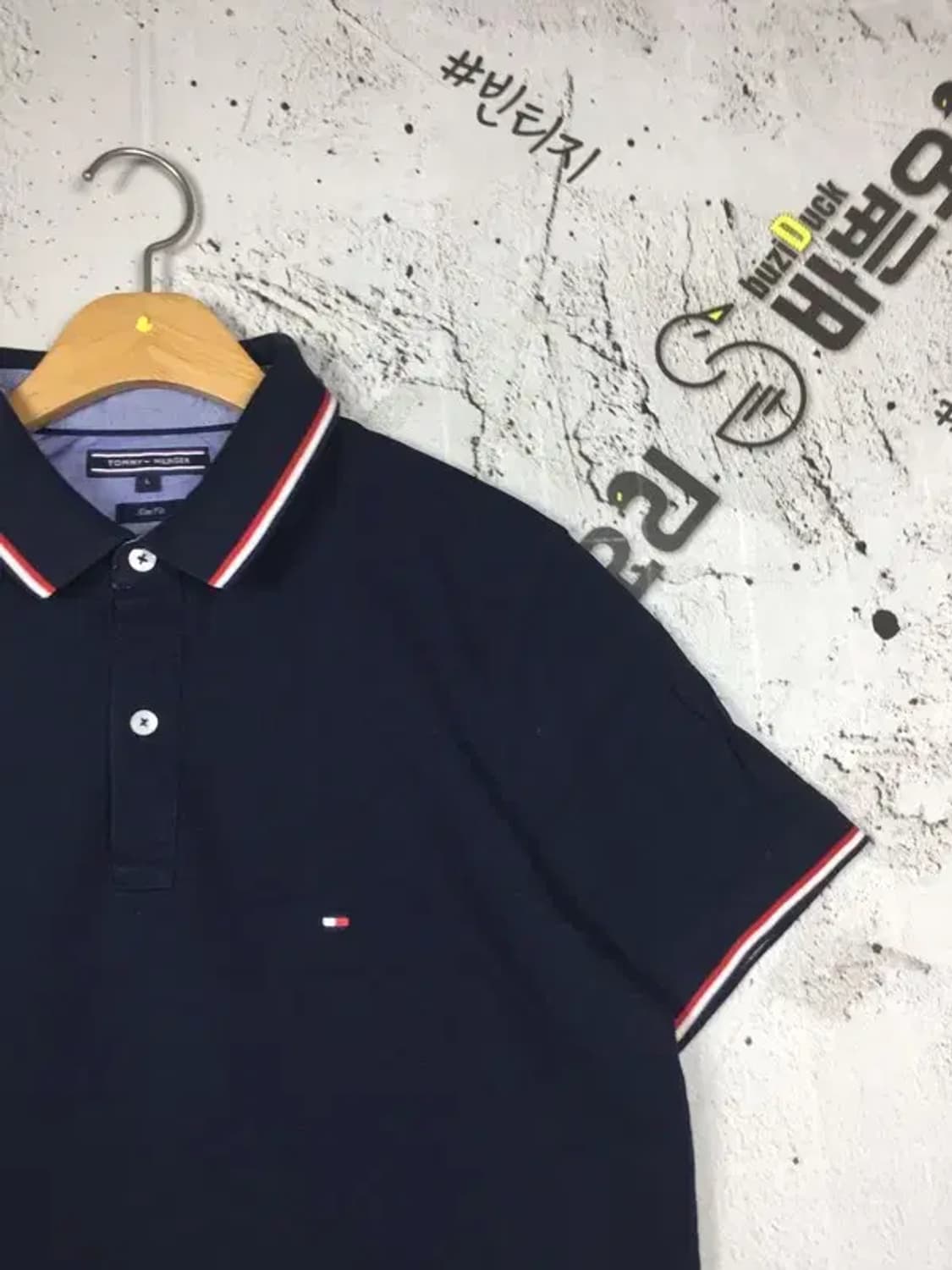타미힐피거 슬림핏 반팔 PK 카라티 네이비 L 1000533 상품이미지6