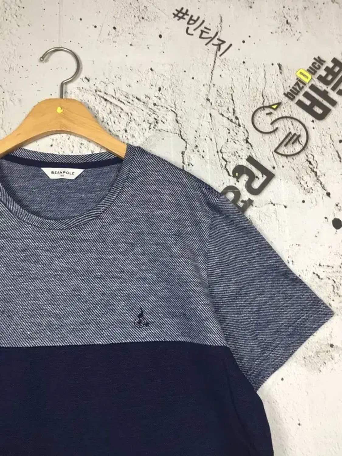 빈폴 컬러블록 라운드 반팔 티 네이비 105 1000534 상품이미지4