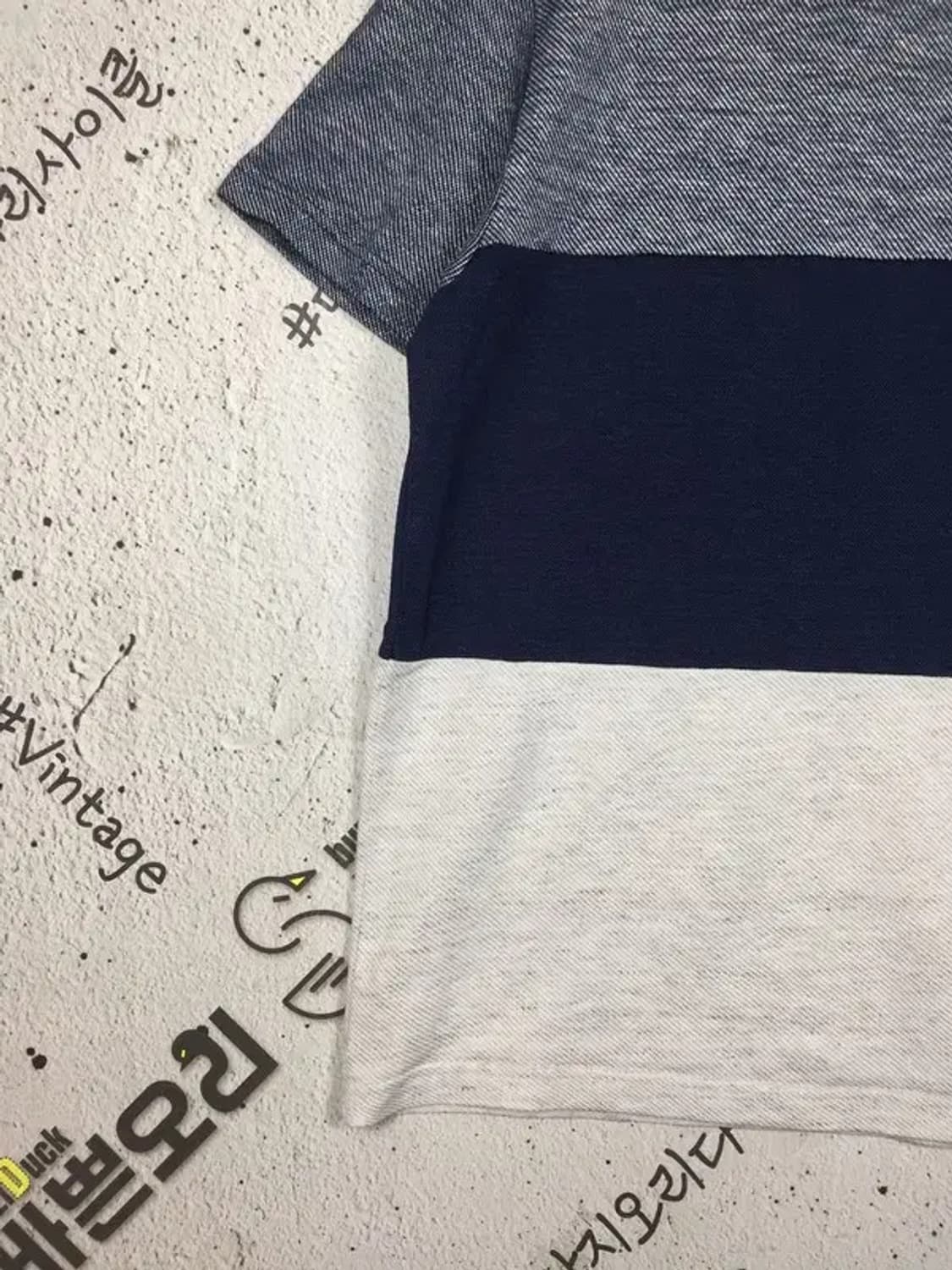 빈폴 컬러블록 라운드 반팔 티 네이비 105 1000534 상품이미지6