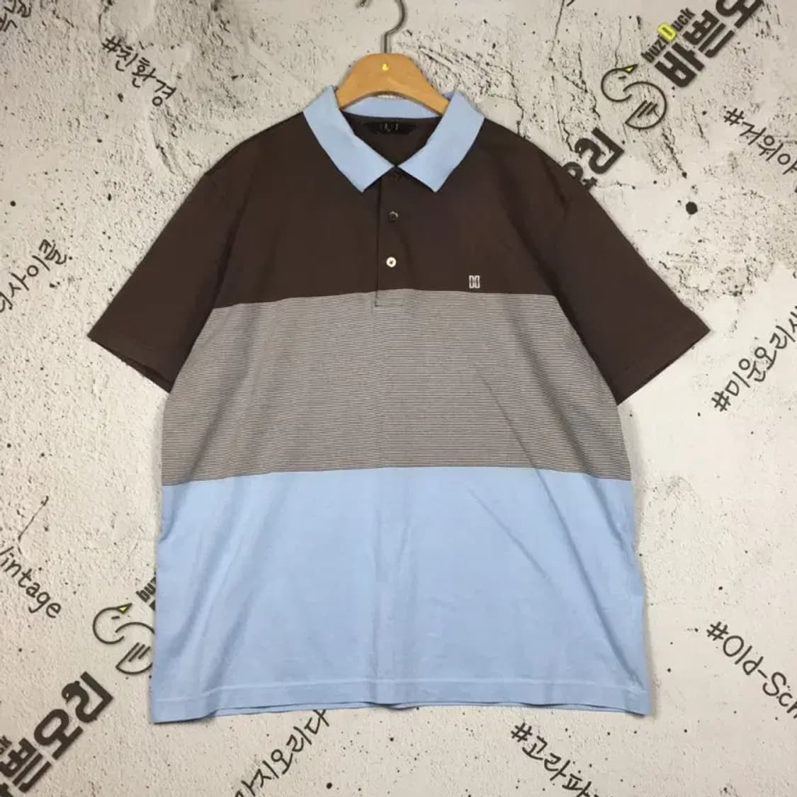 닥스 DAKS 반팔 카라티 브라운 컬러블록 105 1000540 상품이미지1