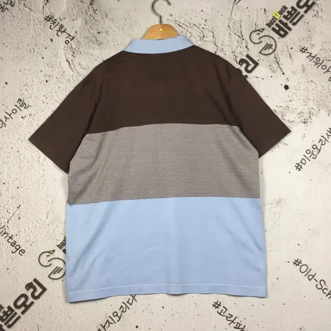 닥스 DAKS 반팔 카라티 브라운 컬러블록 105 1000540 상품이미지2