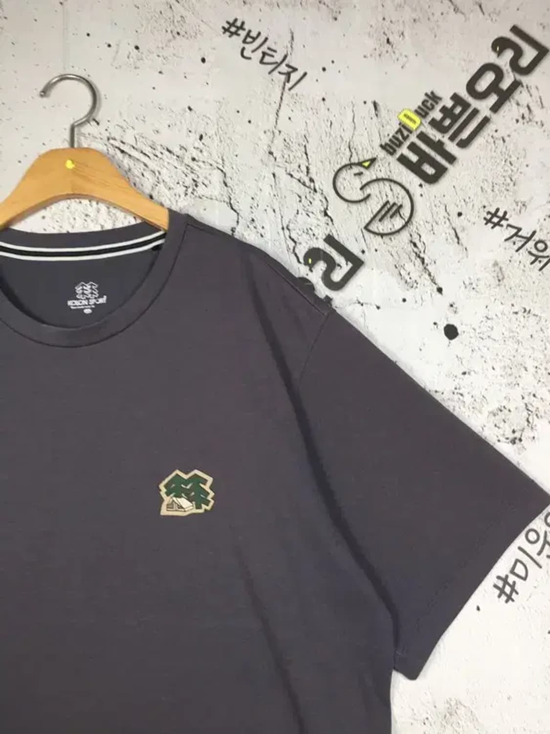 코오롱 스포츠 캠핑와펜 반팔 라운드 티셔츠 그레이 115 1900556 상품이미지4