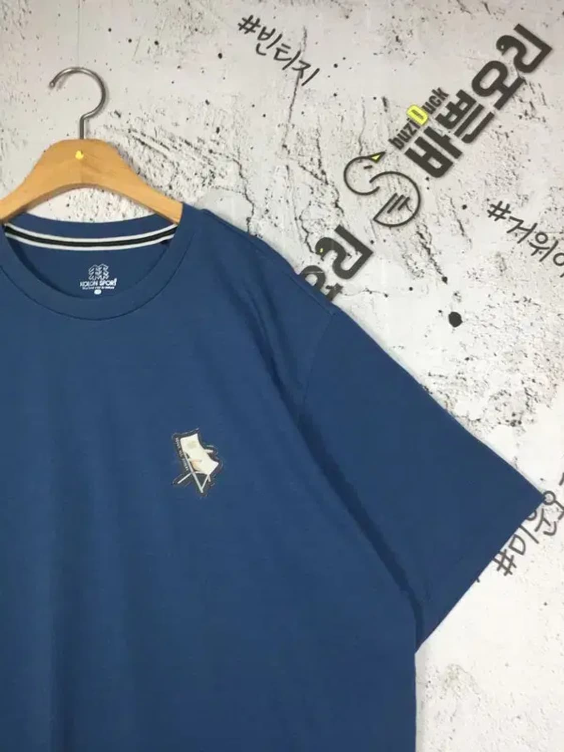 코오롱 스포츠 캠핑와펜 반팔 라운드 티셔츠 네이비 115 1900557 상품이미지4