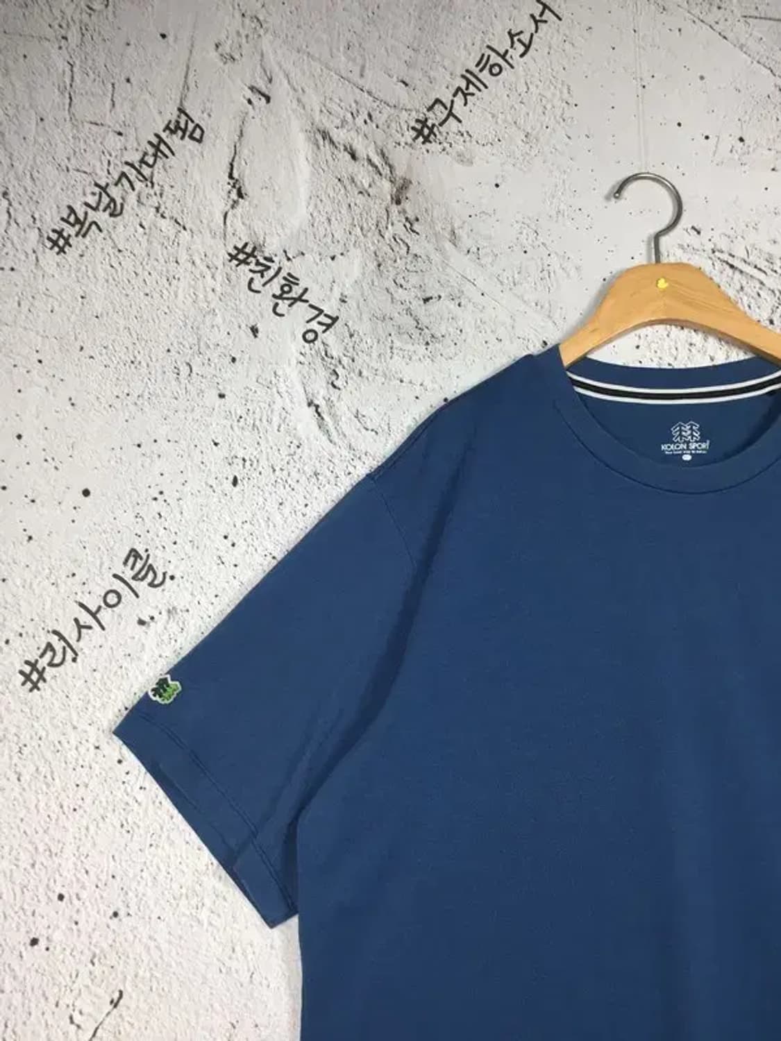 코오롱 스포츠 캠핑와펜 반팔 라운드 티셔츠 네이비 115 1900557 상품이미지5