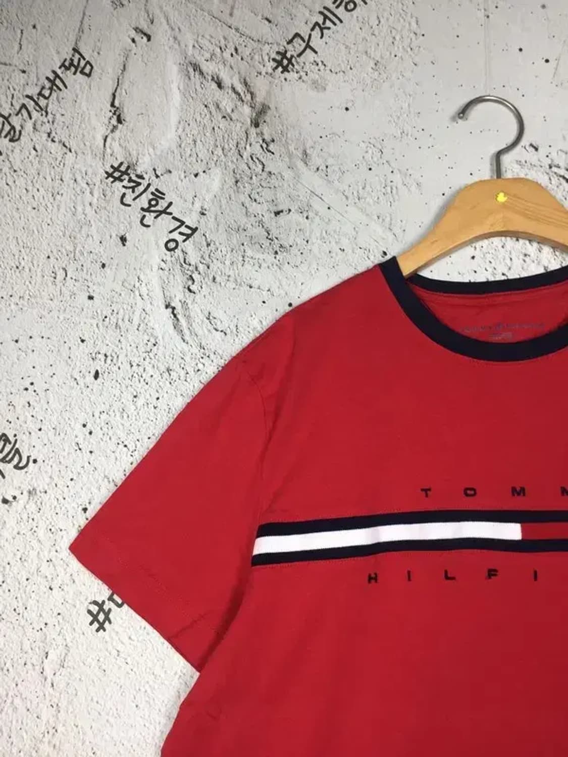 타미힐피거 플래그 빅로고 반팔 티셔츠 레드 M 1900560 상품이미지5