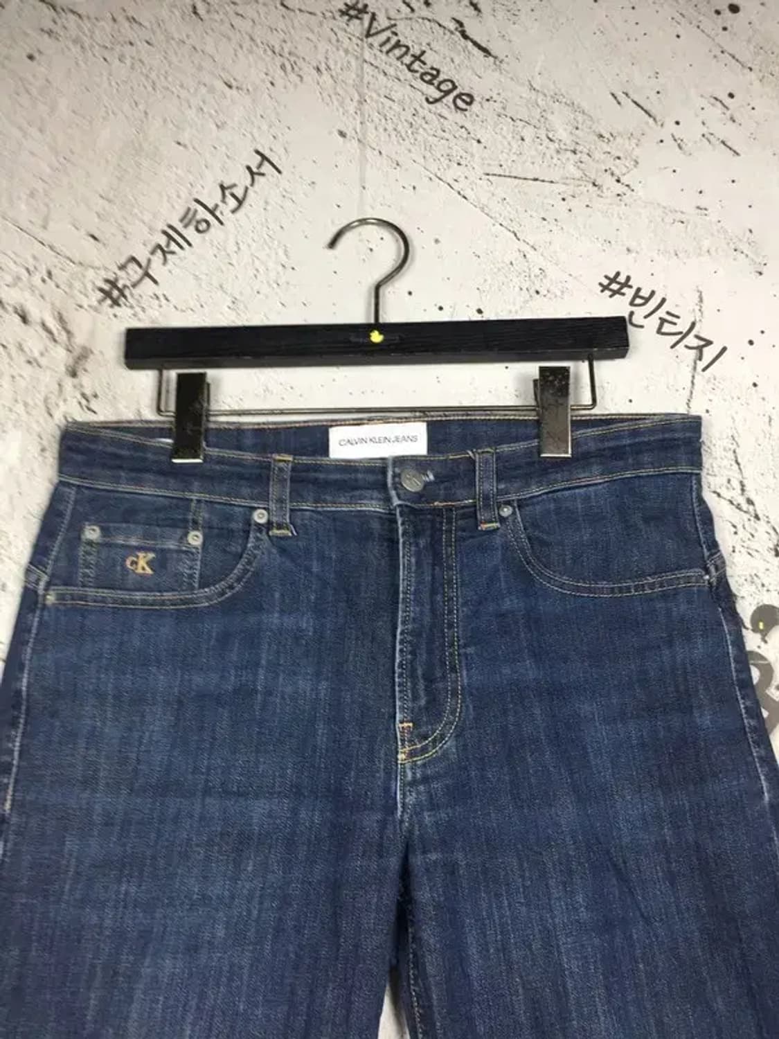 캘빈클라인 스판 데님 테이퍼 진 청바지 중청 W30XL32 4100104 상품이미지4