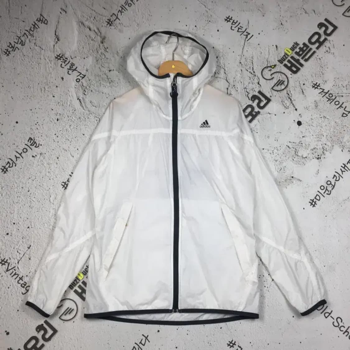 아디다스 경량 후드 집업 바람막이 자켓 화이트 095 3800237 상품이미지1