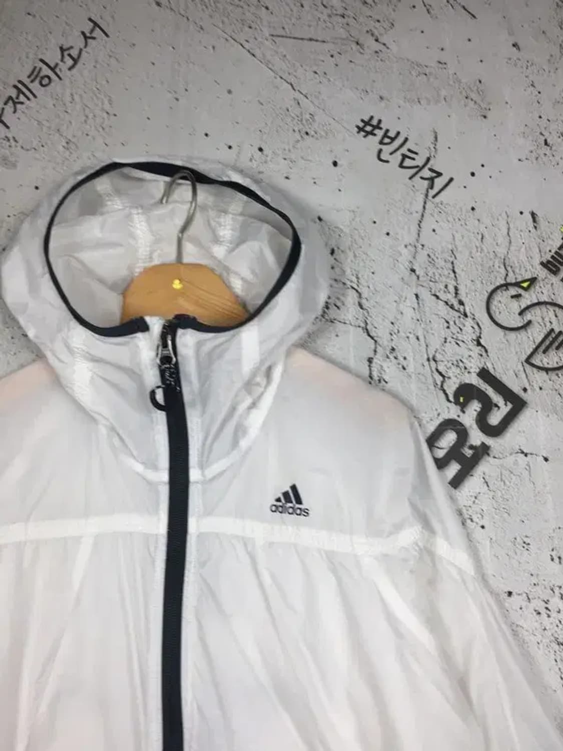 아디다스 경량 후드 집업 바람막이 자켓 화이트 095 3800237 상품이미지4